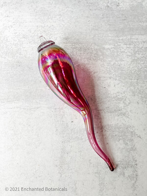 GLASS HORN, Red + Pink Iridized