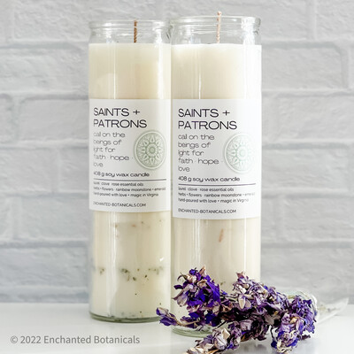 SAINTS & PATRONS Prayer Candle, 8" high SAINTS & PATRONS Prayer Candle, 8" high