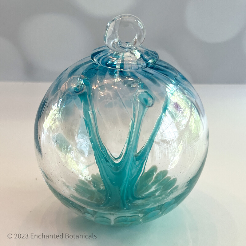 WITCH BALL 4” Light Blue Swirls