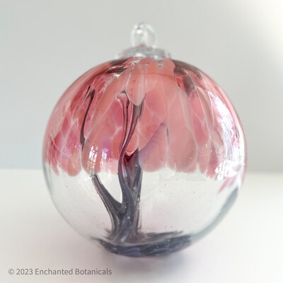 WITCH BALL 6” Dark Gray and Pink Dogwood