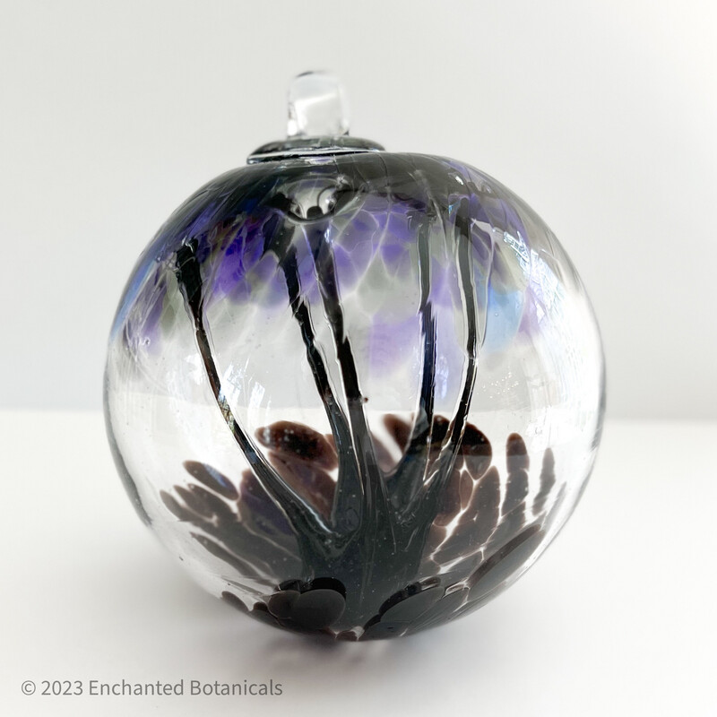 WITCH BALL 6” Twilight Purples and Brown Spirit Tree