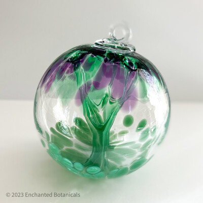 WITCH BALL 6” Green and Violet Spirit Tree