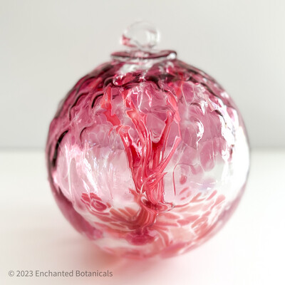 WITCH BALL 6” Embossed Leaf Spirit Tree “Roseate”
