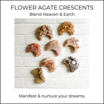 FLOWER AGATE Crescents