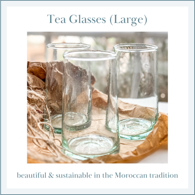 TEA GLASSES, Recycled Glass (Large 4.3&quot; high)