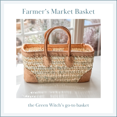FARMER’S MARKET Tote with Leather Handles (4 sizes)