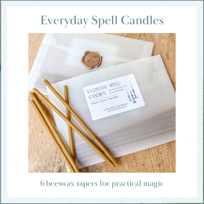 EVERYDAY SPELL CANDLES -- 6 Beeswax Tapers