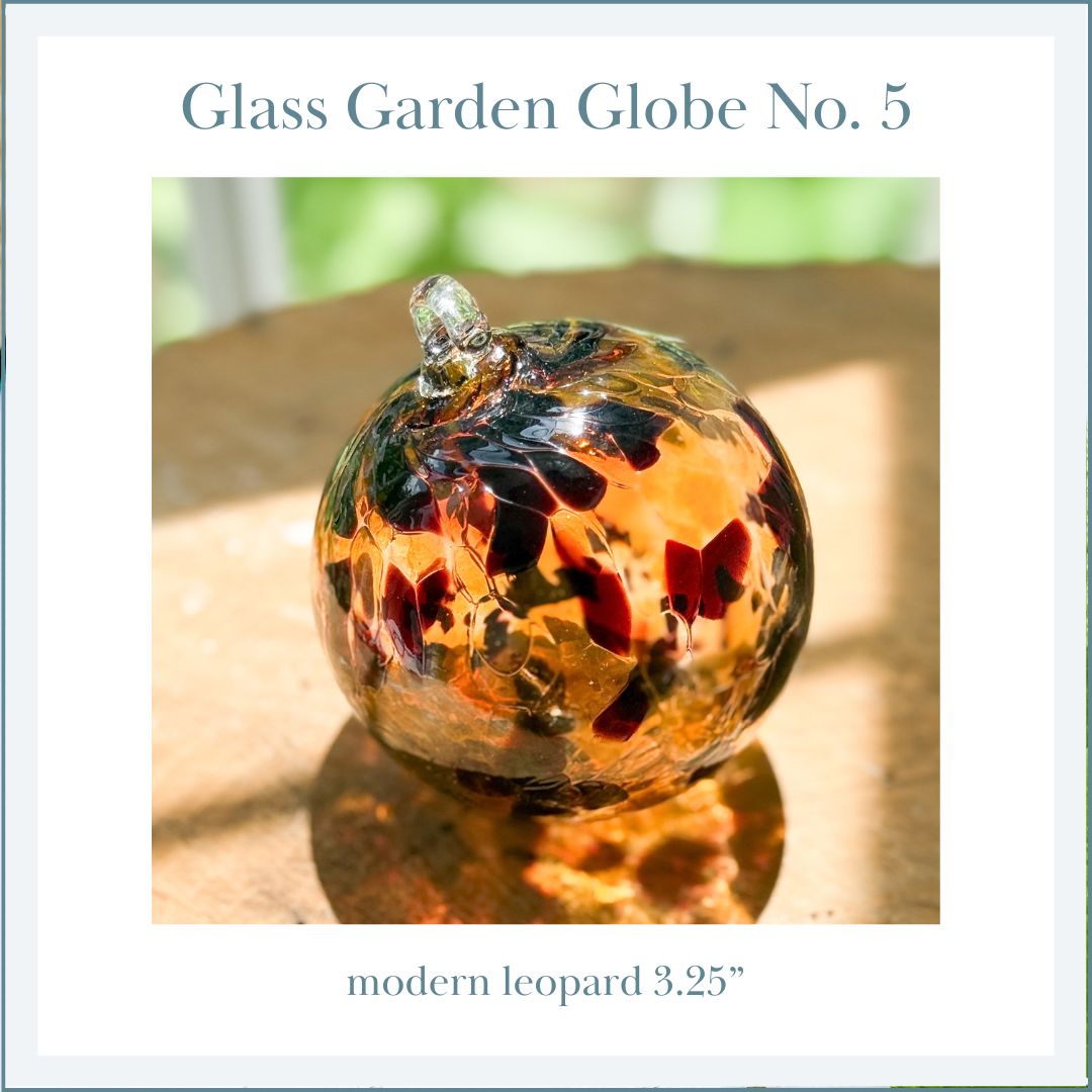 GLASS GARDEN GLOBE No. 05 — modern leopard 3.25&quot;