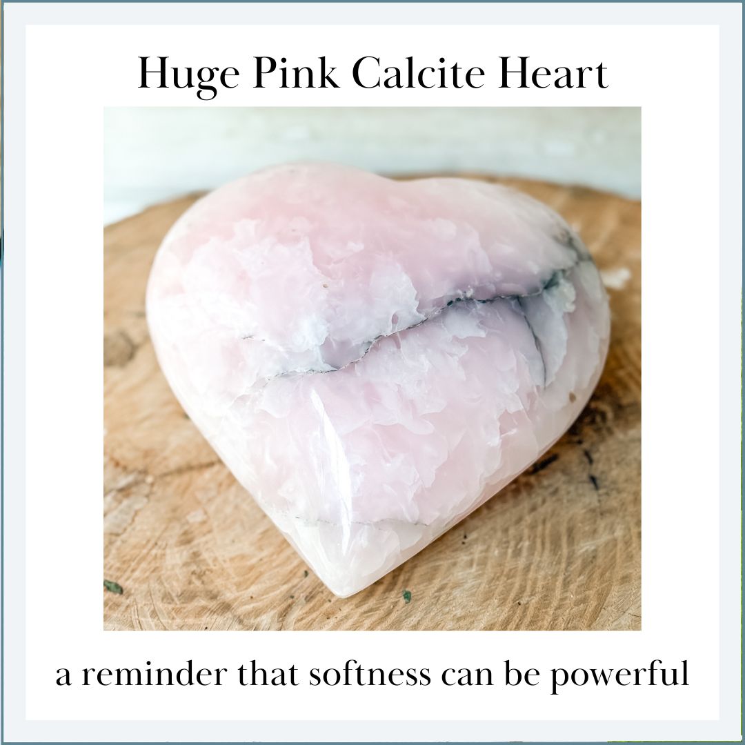 PINK CALCITE HEART Extra Large