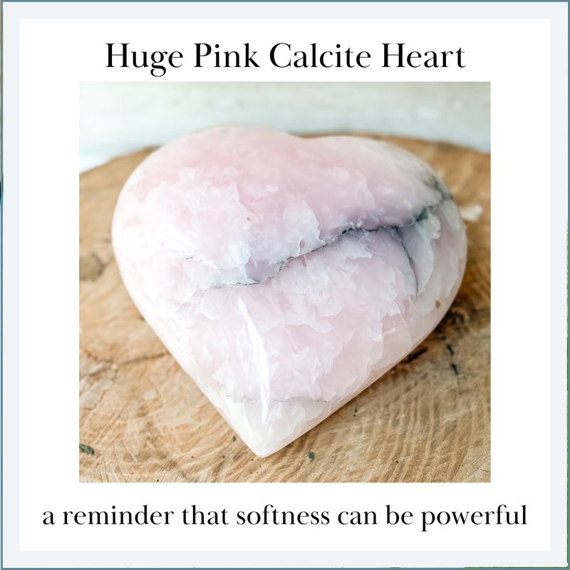 PINK CALCITE HEART Extra Large