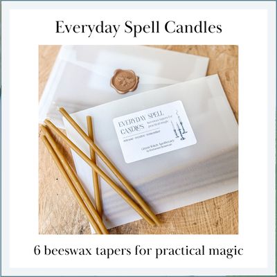 EVERYDAY SPELL CANDLES -- 6 or 12 Beeswax Tapers