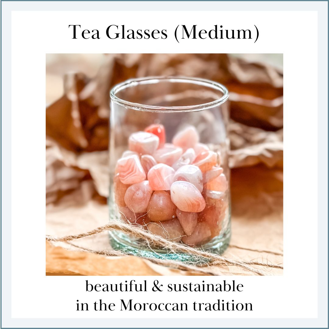 TEA GLASSES, Recycled Glass (Medium 4&quot; high)