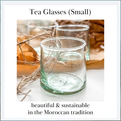 TEA GLASSES, Recycled Glass (Small 3.2&quot; high)
