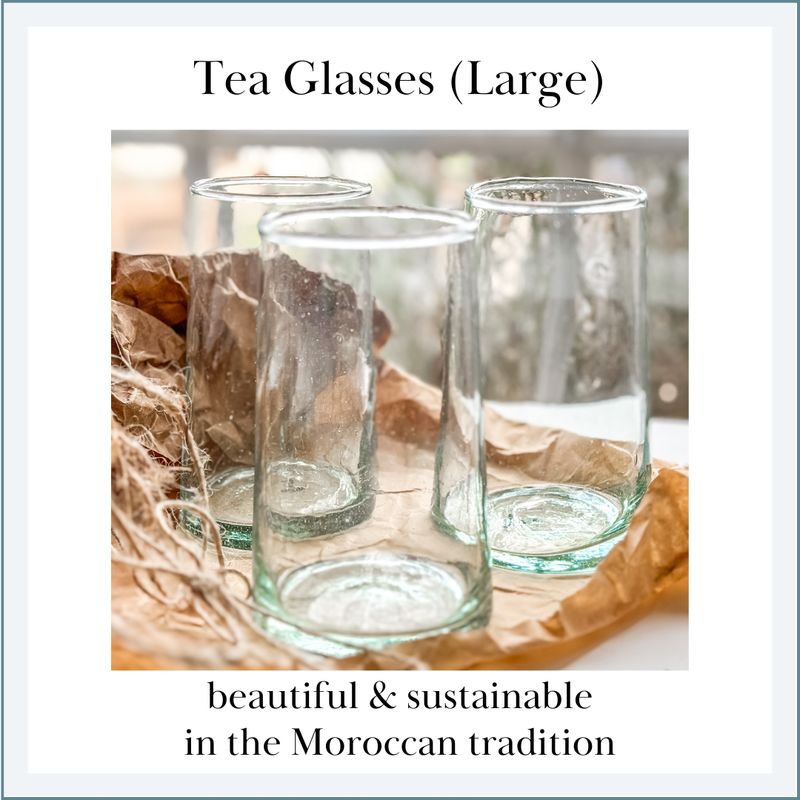 TEA GLASSES, Recycled Glass (Large 4.3" high)