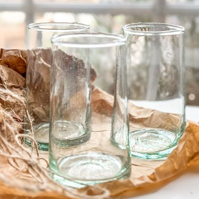 TEA GLASSES, Recycled Glass (Large 4.3" high)