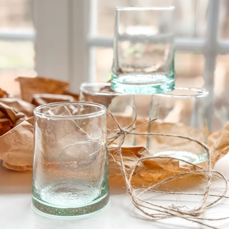 TEA GLASSES, Recycled Glass (Medium 4" high)