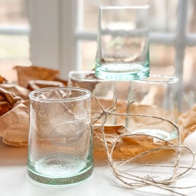 TEA GLASSES, Recycled Glass (Medium 4" high)