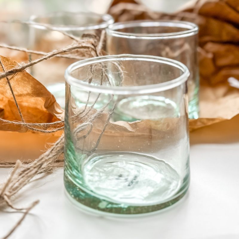 TEA GLASSES, Recycled Glass (Small 3.2" high)