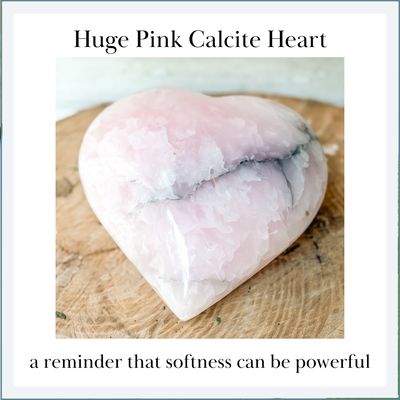 PINK CALCITE HEART Extra Large