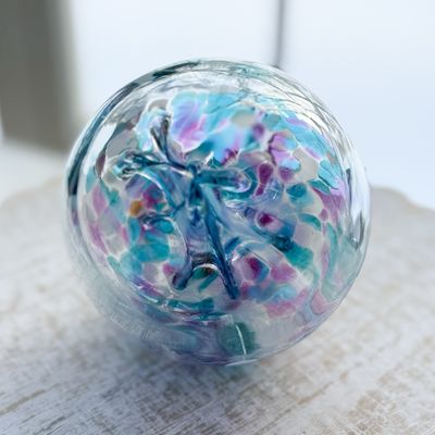 WITCH BALL 4” Turquoise + Purple + White