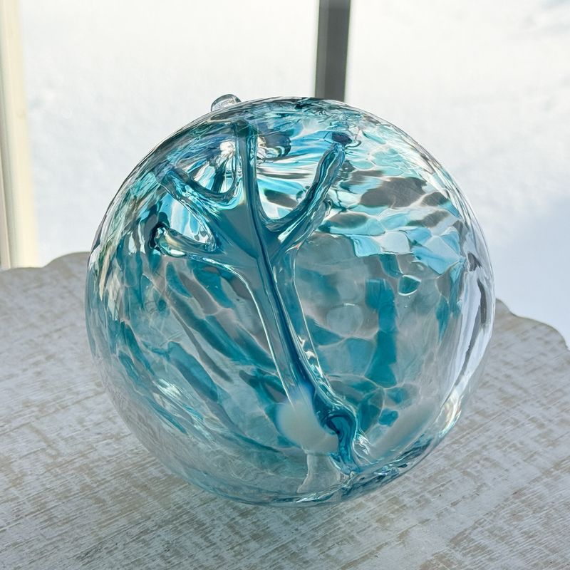 WITCH BALL 4” Turquoise + White