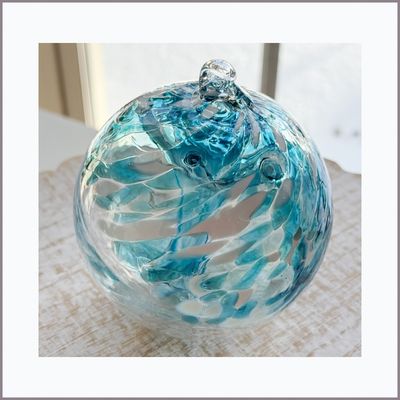 WITCH BALL 4” Turquoise + White