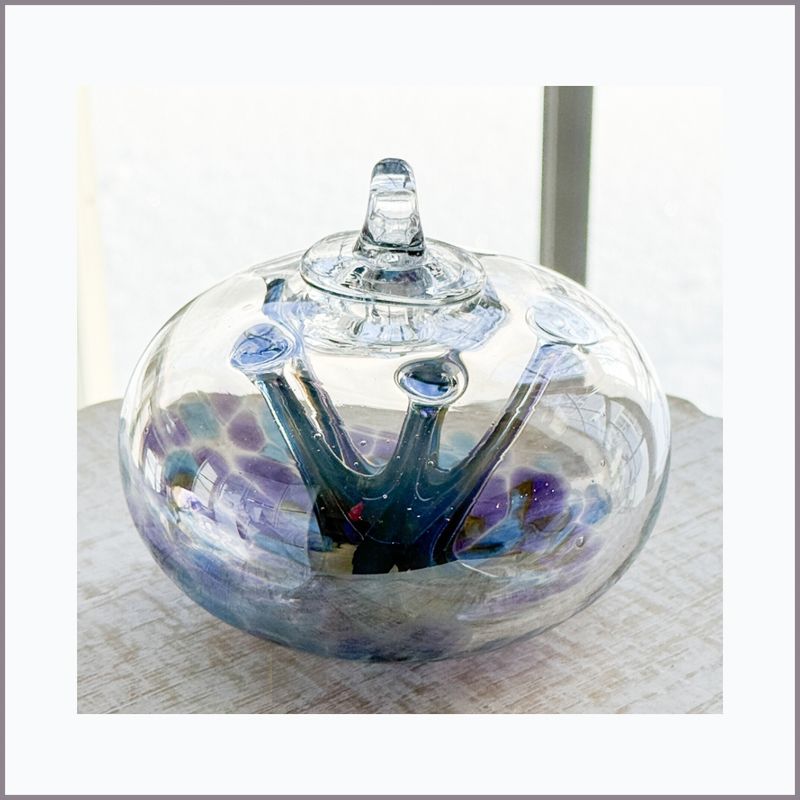 WITCH BALL 4” Purple + Blue + Gold Juju Shape