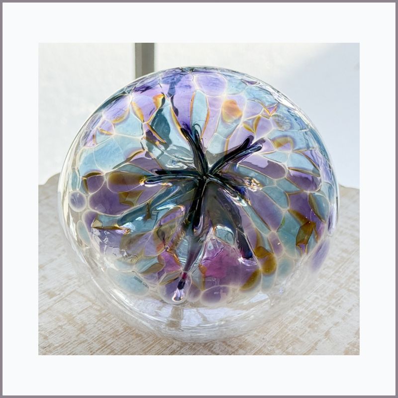 WITCH BALL 4” Purple + Blue + Gold Juju Shape