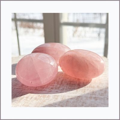 ROSE QUARTZ Palm Stones (Large)