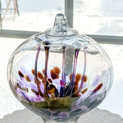 WITCH BALL 6" Purple + Brown juju shape