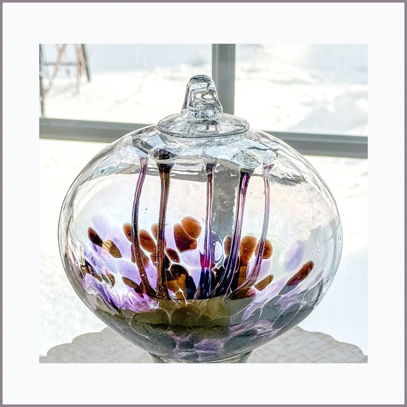 WITCH BALL 6" Purple + Brown juju shape