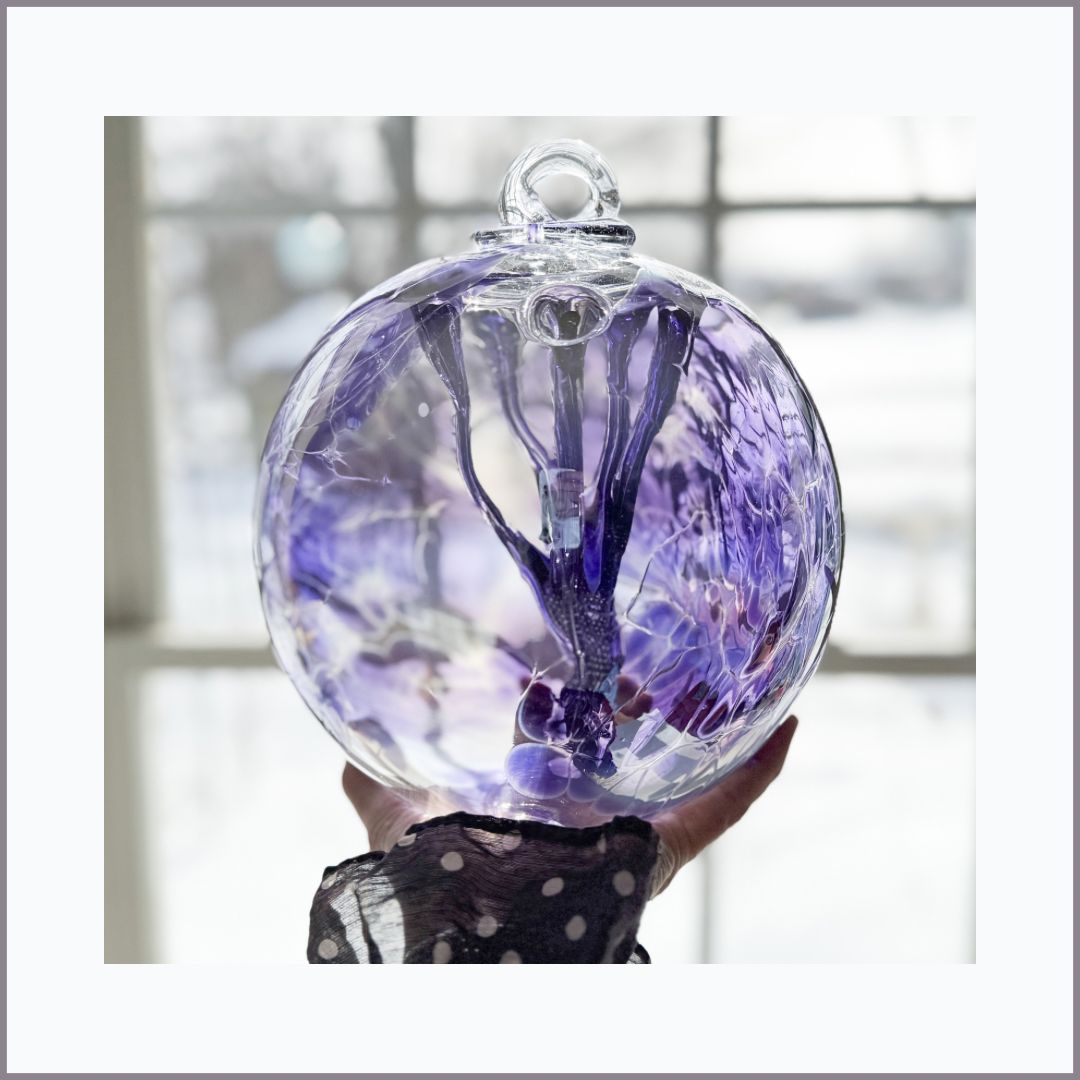 WITCH BALL Extra Large Violet Iridized