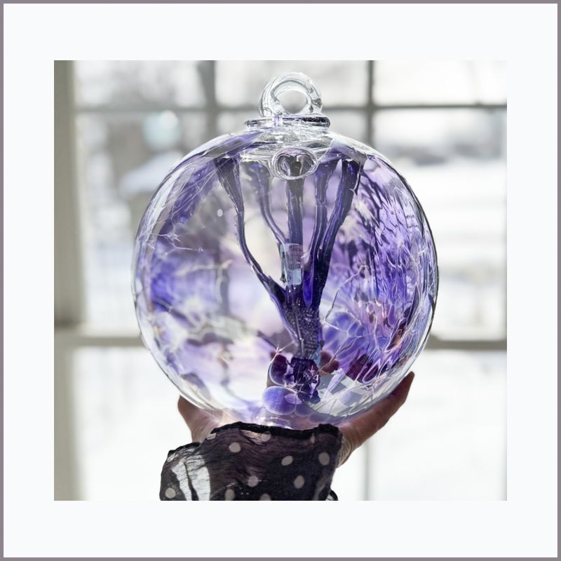 WITCH BALL 6" Shades of Lavender juju shape