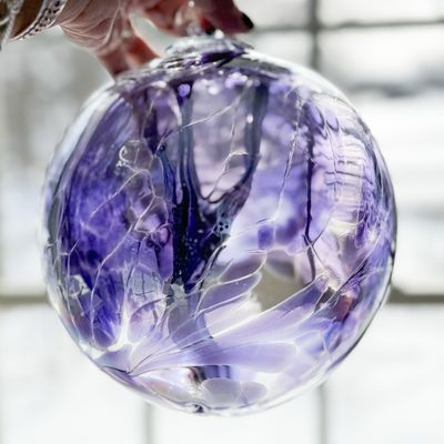 WITCH BALL Extra Large Violet Iridized