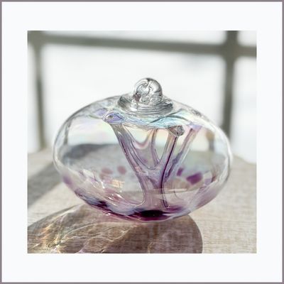 WITCH BALL 4” Lavender Iridescent Juju Shape