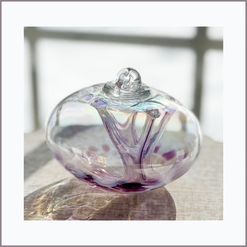 WITCH BALL 4” Lavender Iridescent Juju Shape