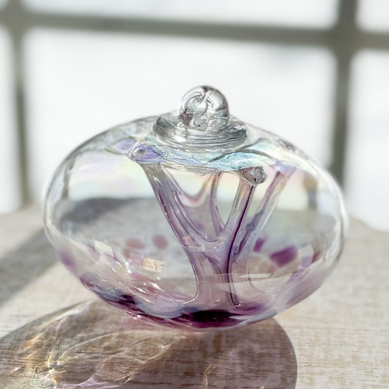 WITCH BALL 4” Lavender Iridescent Juju Shape