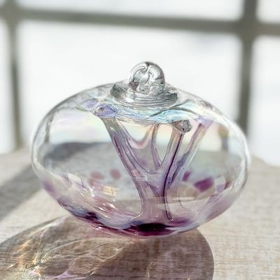 WITCH BALL 4” Lavender Iridescent Juju Shape