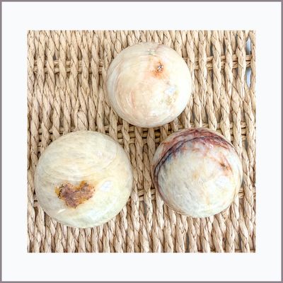 PALE PETRIFIED WOOD SPHERES