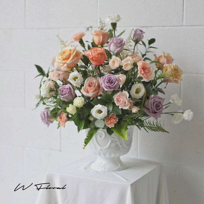 Heartfelt Condolence Pastel Urn Arrangement