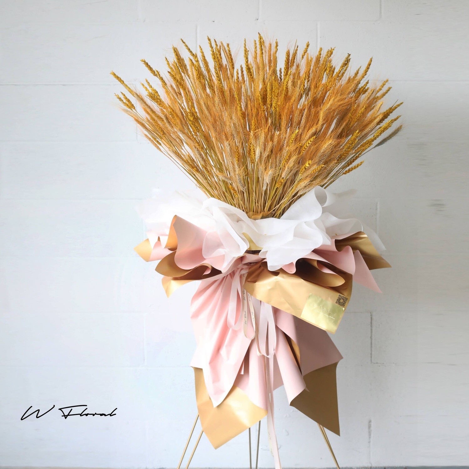 Everlasting Golden Barley Standing Lush Dried Arrangement