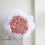 White Chiffon Pink Roses