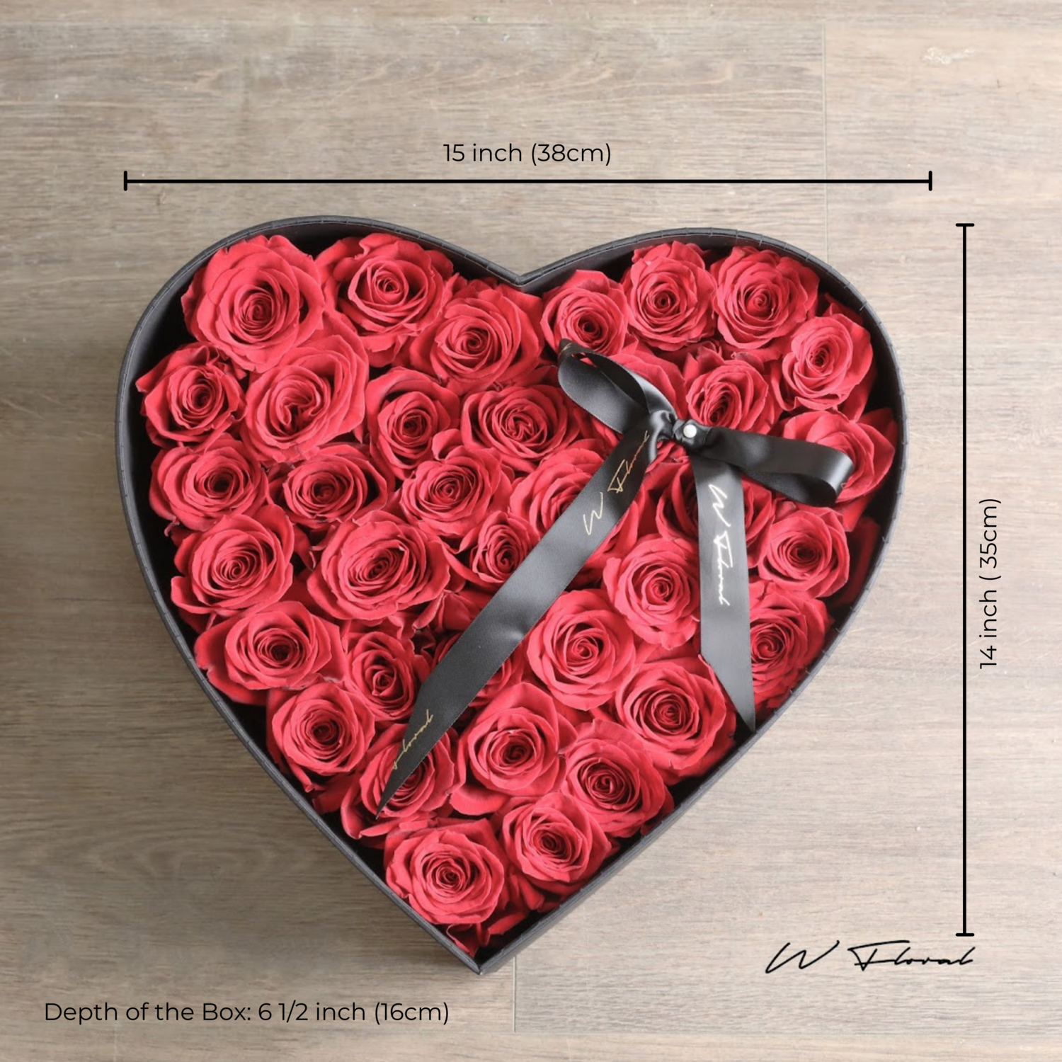 Big Heart Rose Box - Red