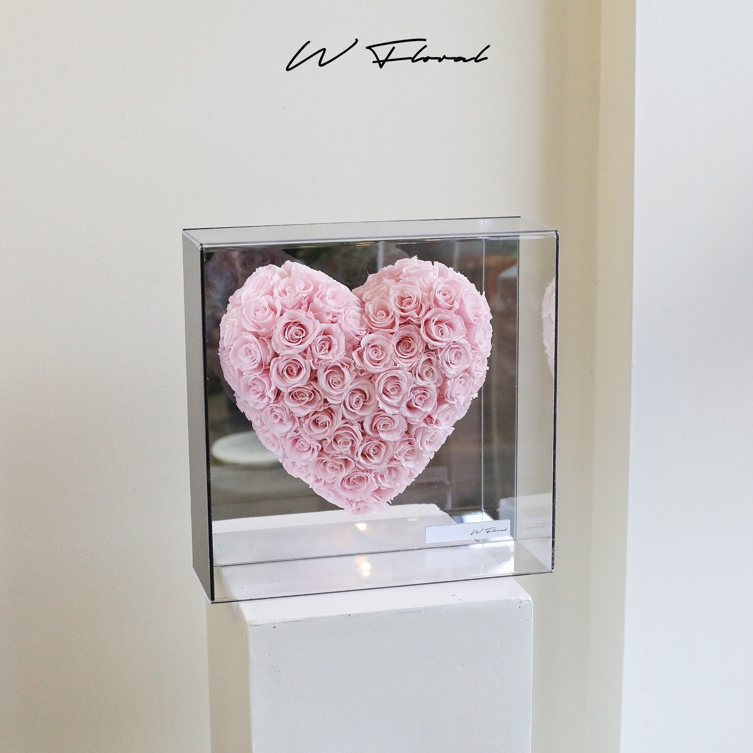 Crystal Heart Preserved Rose - Light Pink