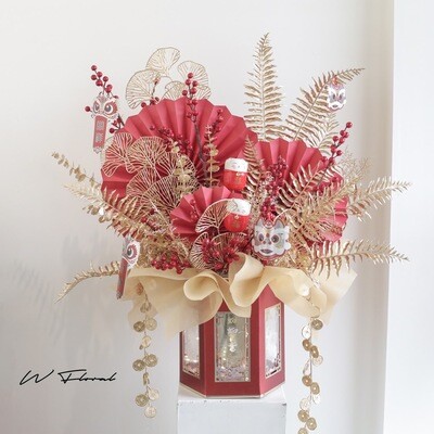 Chinese New Year Luxury Lantern Arrangement - Red