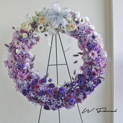 Gentle Purple Shades Funeral Wreath