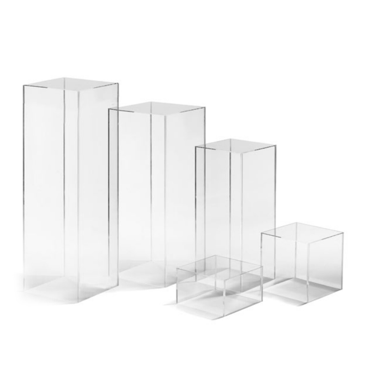 *Rental* Clear Acrylic Column Stand Pedestal Plinth