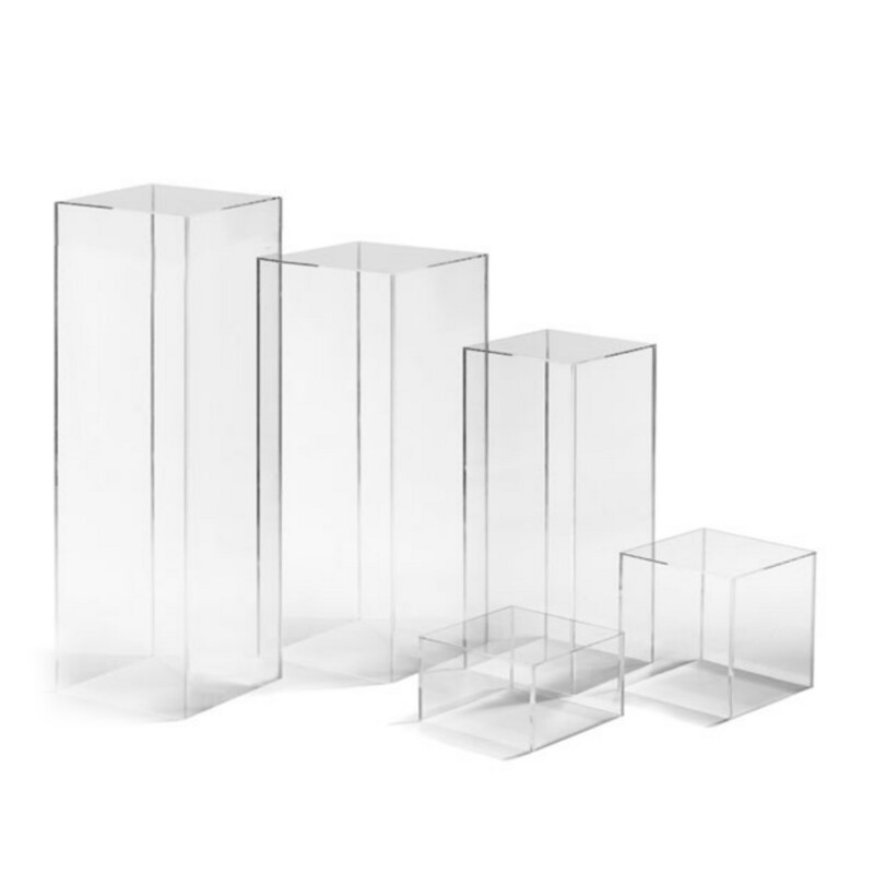*Rental* Clear Acrylic Column Stand Pedestal Plinth