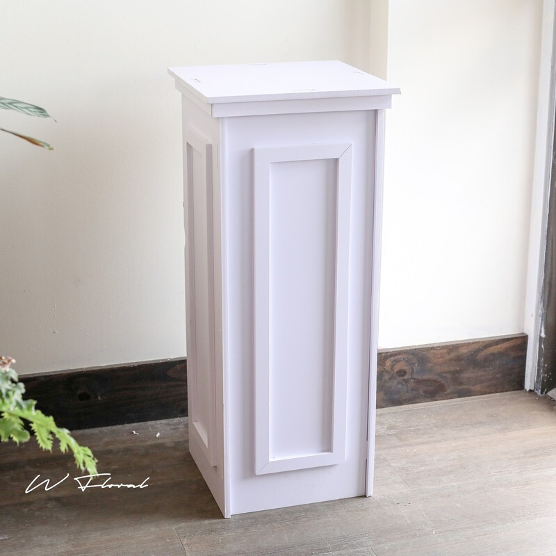 *Rental* Solid White Roman Column Riser Stand Pedestal Plinth - Foam Plastic