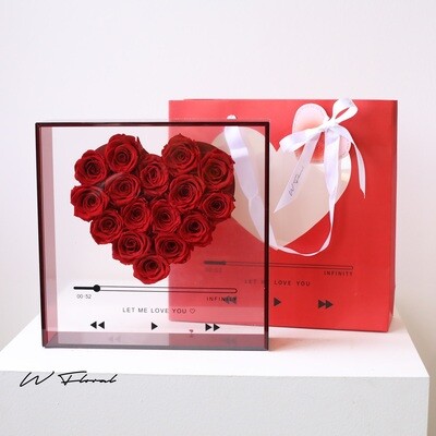 Preserved Rose CD Box Heart - Red